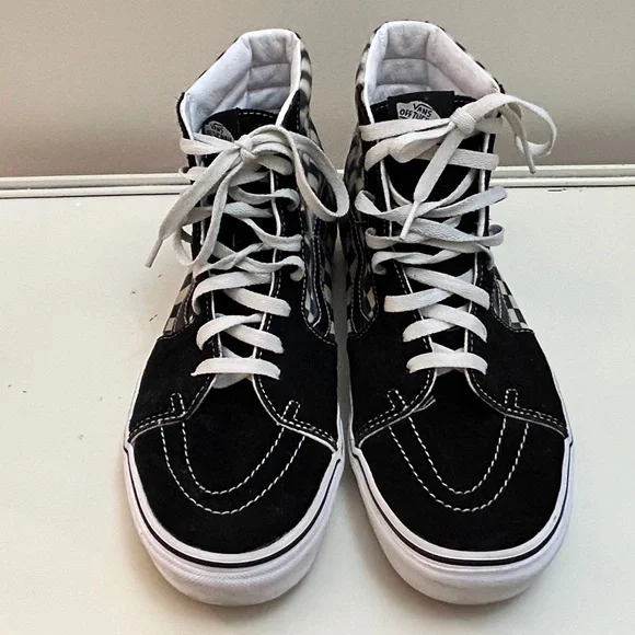 Vans sk8 Hi Blur Check Black White Checkerboard Unisex Shoes  size 11.5 or 10 - Picture 2 of 8